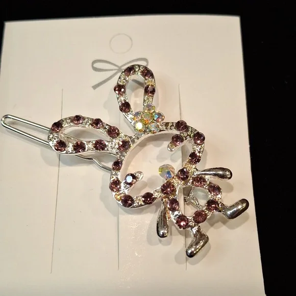 Purple Sparkling Bunny Hair Clip - Picture 2 of 4